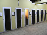 Confessionals before St. James Church at the evening